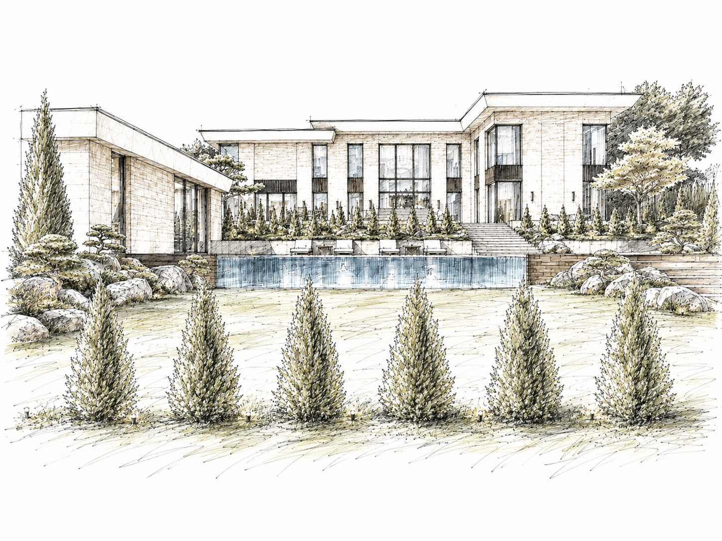Pine Horizon Residence — ескіз концепції