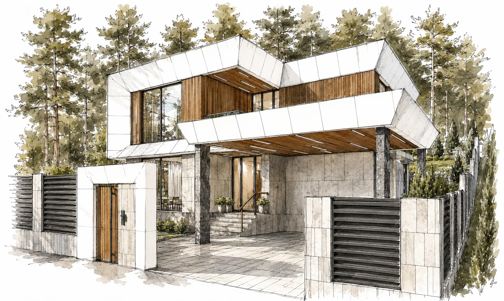 White Frame Residence — ескіз концепції